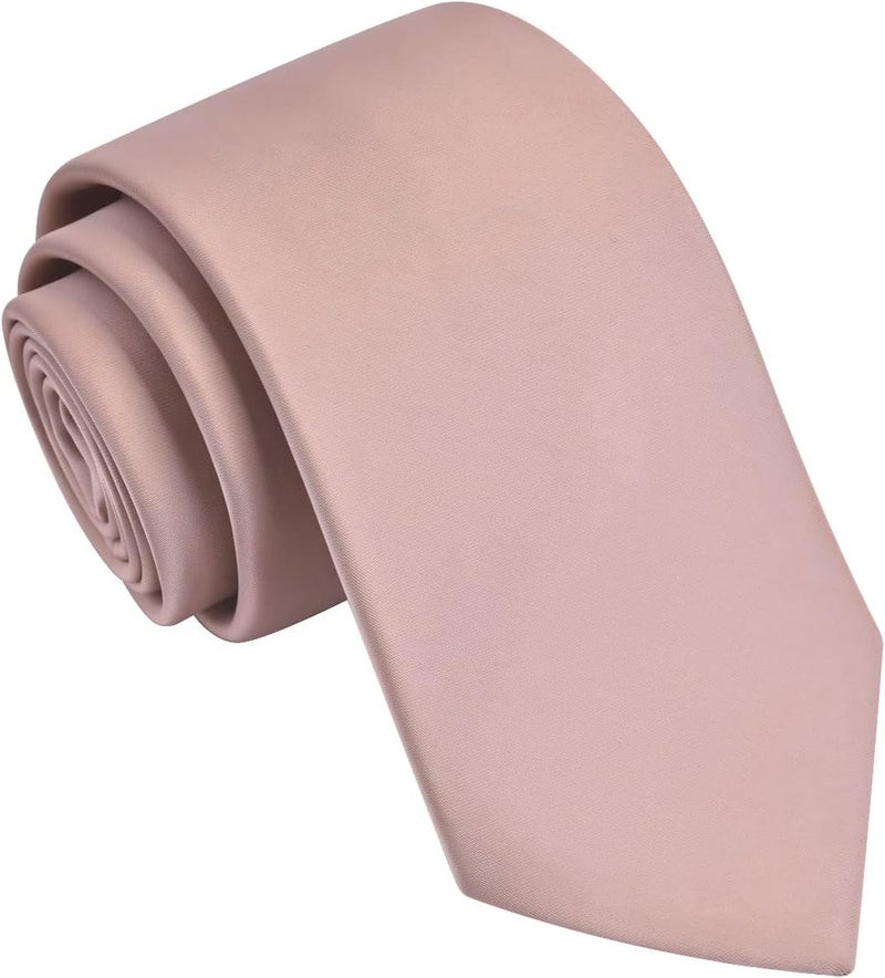 Branduce 3.15"（8cm） Mens Solid Satin Tie Pure Color Necktie + Gift Box - Image 1